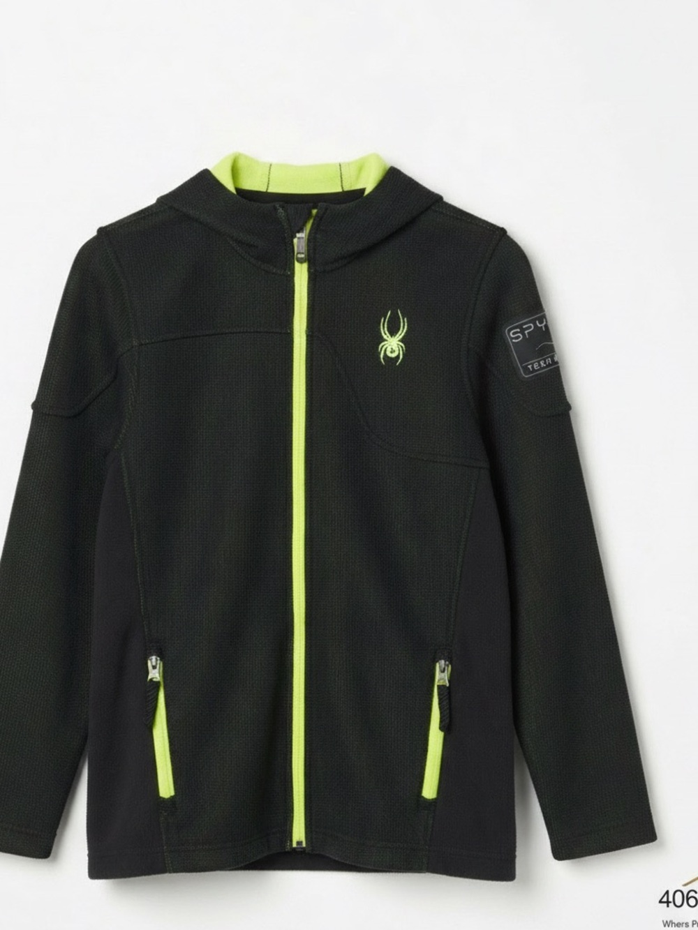 Spyder Black Jacket with Neon Green Accents